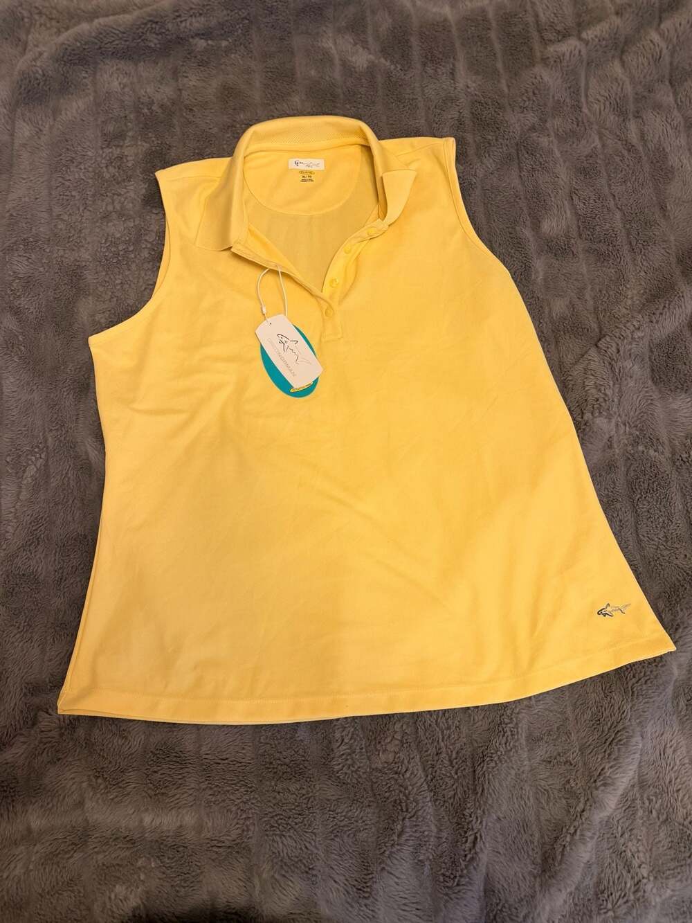 Greg Norman Play Dry Sleeveless Polo Shirt Yellow Size XL